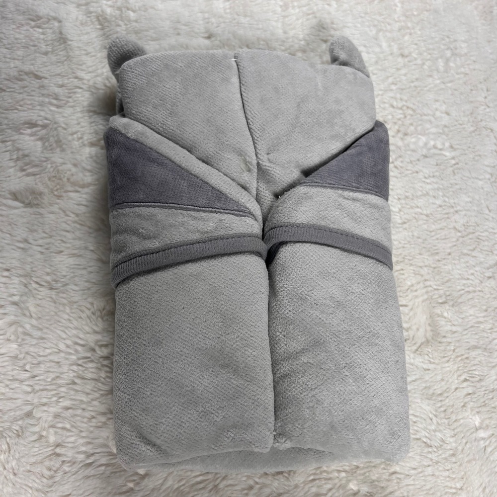 Cloud Island Raccoon Infant Hooded Towel Gray Soft Plush Baby Bath Time NWT - Picture 4 of 7